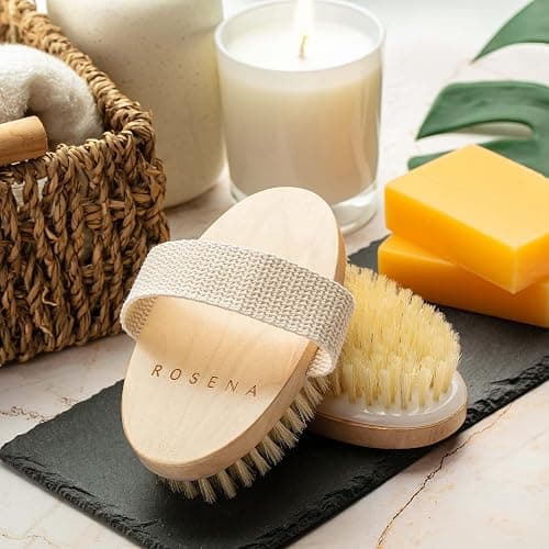 Dry Brushing Body Brush - Best for Exfoliating Dry Skin, Lymphatic Drainage and Cellulite Treatment - Organic Spa Exfoliator and Massage Scrub Brush with Natural Boar Bristles (Oval) thumbnail 7