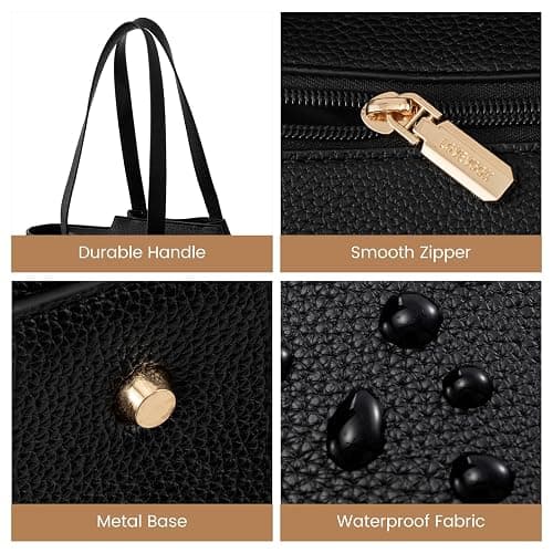 LOVEVOOK Laptop Tote for Women - 15.6 Inch Faux Leather Laptop Bag with Clutch, Large Capacity Office Purse Computer thumbnail 5