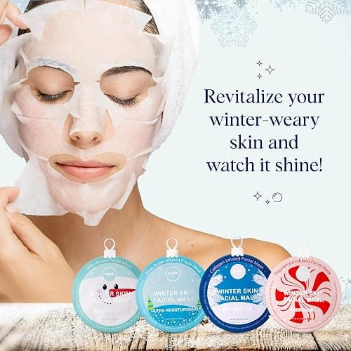 SpaLife Beauty Winter Skin Christmas Face Mask Bundle | Korean Facial Masks | Hydrating, Moisturizing and Firming Sheet Mask Set | Christmas Gifts for Women | 12 Pack thumbnail 5