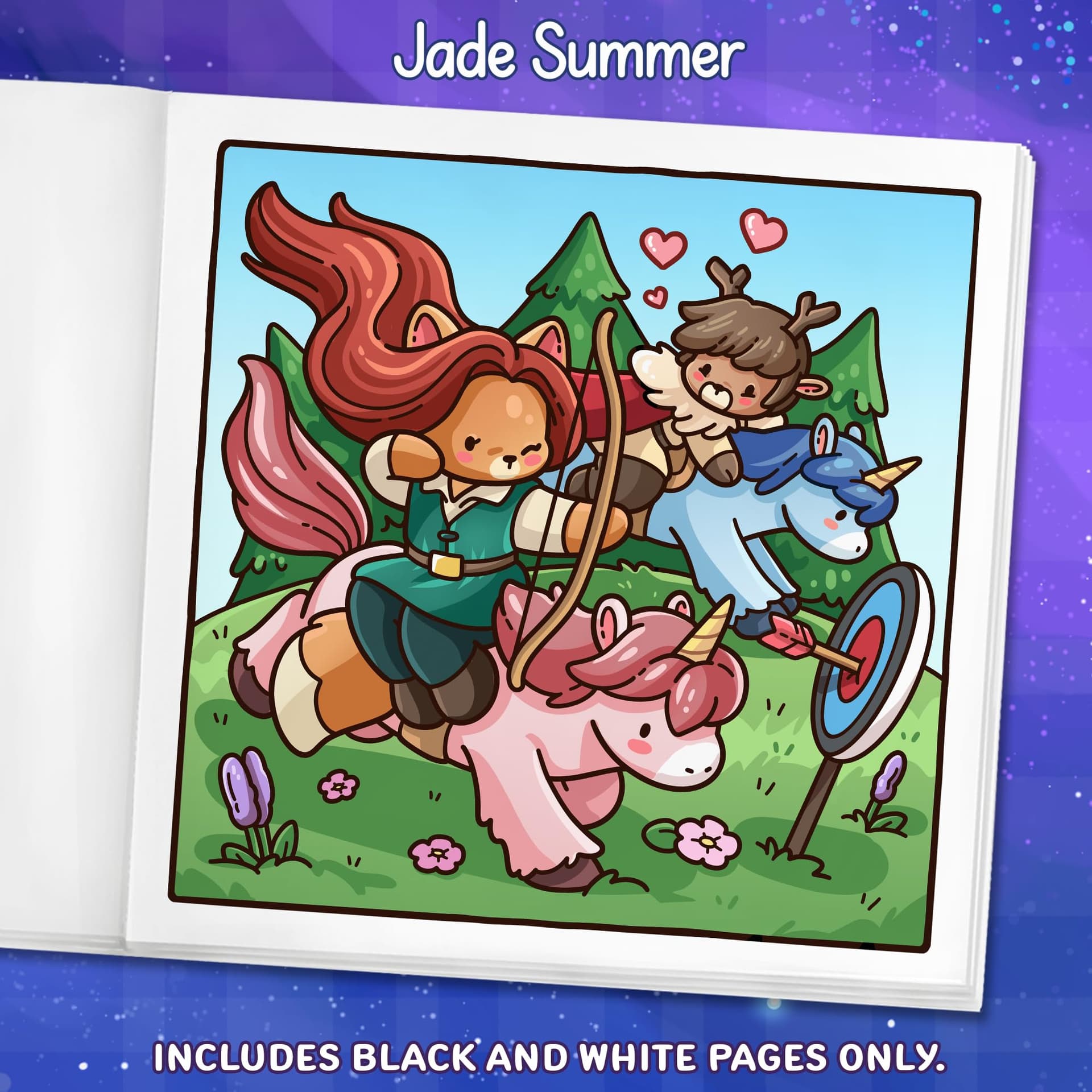 Cozy Romantasy: Cute Coloring Book for Adults and Teens with Fantasy Romance Scenes for Relaxation thumbnail 4