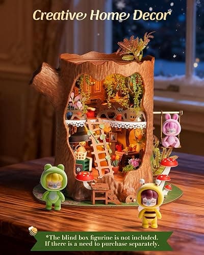 ROBOTIME Kit Maison Miniature à Construire Fairytale Tree House, Kit de Construction 3D en Bois avec Éclairage LED, Cadeau d'anniversaire Créatif pour Adultes et Adolescents thumbnail 5