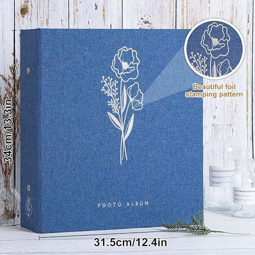 Lanpn Photo Album 4x6 600 Pockets Photos, Linen Cover Large Picture Albums Holds 600 Horizontal and Vertical Photos Blue thumbnail 3
