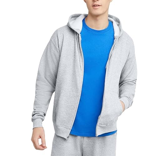 Hanes mens Zip-up Hoodie, Ecosmart Fleece Full-zip Hoodie for Men, Hooded Sweatshirt - Image 1