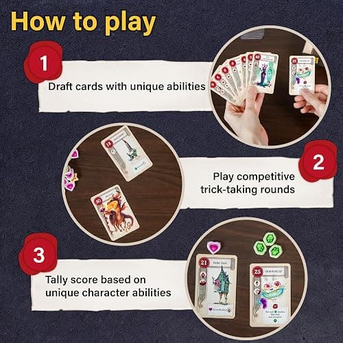 AMIGO Games 3 Chapters – Strategic Fairy Tale Trick-Taking Card Game for 2-6 Players – Draft, Play & Score with Iconic Storybook Characters – Family Games for Kids and Adults Ages 10+ thumbnail 4