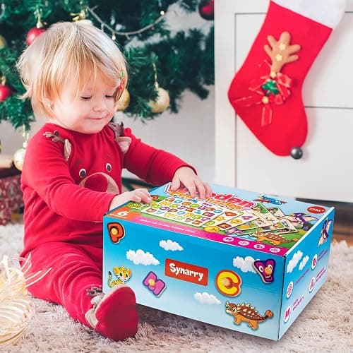 SYNARRY Wooden Puzzles for Toddlers 1-3, 6XSET Puzzles for Toddlers 2-4 with Rack, Learning Alphabet Number Shape Animal Dinosaur Vehicle, Education Toddler Puzzles Toys Gifts for 2 3 Years Boys Girls thumbnail 7