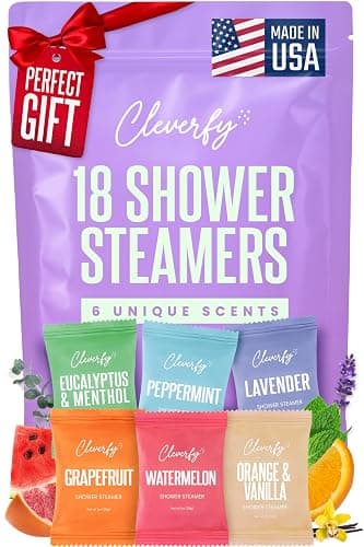 Cleverfy Shower Steamers Aromatherapy Gifts for Women and Men, 18 Tablets | Birthday, Self-Care, Spa & Relaxation Gifts | for Teen Girls, Mom, Best Friend, Sister, Her, Girlfriend, Grandma, Wife - Image 1