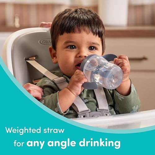 NUK Perfect Match Learner Straw Cup, 8 oz, 2 pack – Soft Straw, Easy-Grip Handles, BPA Free, Spill Proof Transition Sippy Cup thumbnail 6