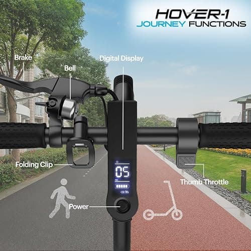 Hover-1 Journey Electric Scooter 14MPH, 16 Mile Range, 5HR Charge, LCD Display, 8.5 Inch High-Grip Tires, 220LB Max Weight, Cert. & Tested - Safe for Kids, Teens, Adults thumbnail 3
