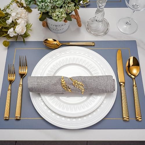 20-Piece Heavy Duty Gold Silverware Set for 8, 18/10 Stainless Steel Flatware, Extra Thick Heavy Flatware Set, Perfect for Weddings Gifts thumbnail 2