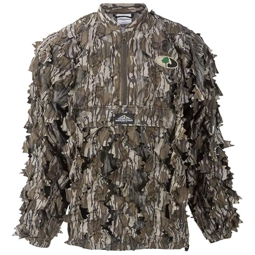 MOSSY OAK Mens Camouflage Hunting Half Zip Jacket Without Hood - Leafy 3D - Image 1