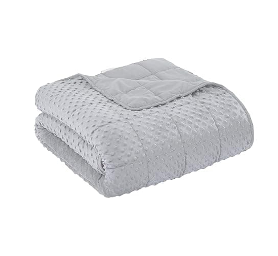 WAIBIO Weighted Blanket for Adults, Comfortable and Soft Throw Weighted Blanket with Premium Glass Beads for All Season 15 lbs 60"x80", Light Grey - Image 1