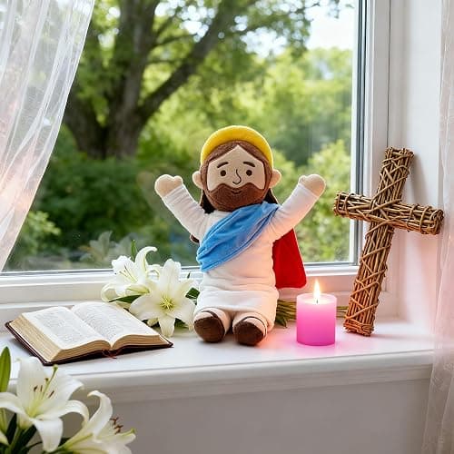 Yelakey 13" Jesus Plush Jesus Stuffed Doll Christian Plushie Doll for Easter Christmas Church Religious Gifts for Kids Adults thumbnail 7