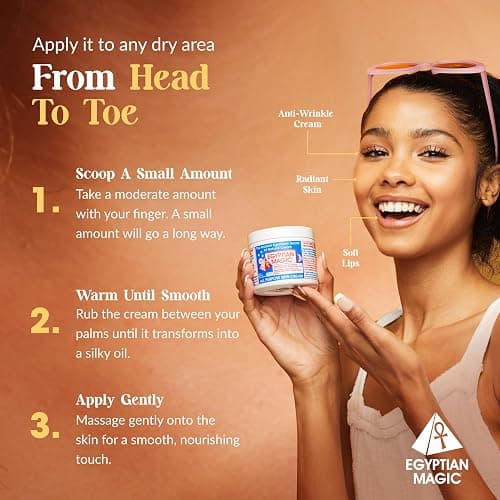 Egyptian Magic - All Purpose Face, Body, and Dry Skin Moisturizing Cream, Skin Protectant for Women & Men, Eczema Care Healing Balm, Scar Treatment, Stretch Marks, and Tattoo Aftercare, 4oz Jar thumbnail 4