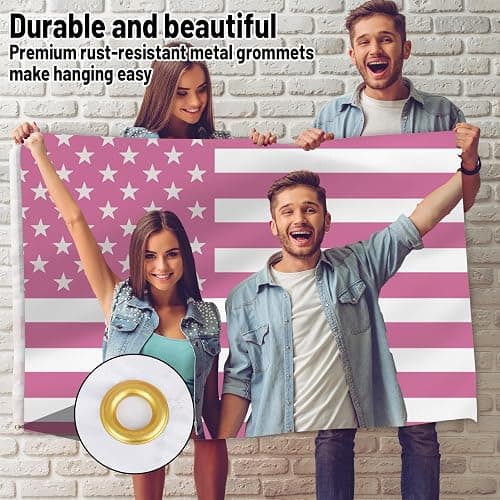 Custom Flags with Photo Personalized Pink American Flags 3X5 FT Design Your Own Funny Tapestry Flags for Outdoors Living Room University thumbnail 4