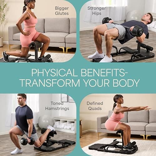 Lifepro Hip Thrust Machine – Adjustable Glutes Workout Equipment for Home – GluteBlast Foldable Booty Builder, Sissy Squat Machine, Thrust Glute Bench, Home Gym Glute Workout thumbnail 5