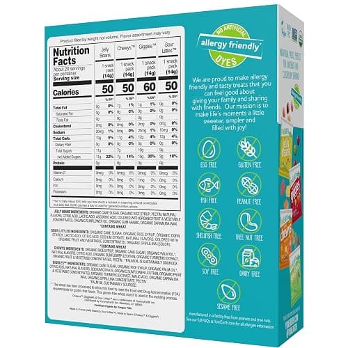 YumEarth Organic Variety Box - Jelly Beans, Giggles, Chewys, Sour Littles - Allergy Friendly (Top 9 Free), No Artificial Dyes, Non GMO, Gluten Free, Vegan -Individually Wrapped (Pack of 20) thumbnail 2