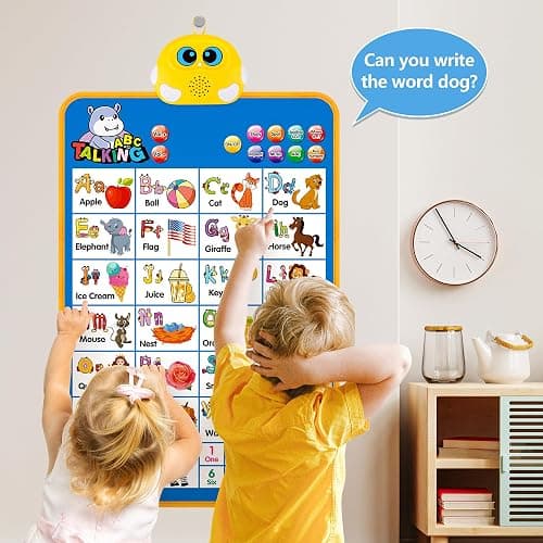 Electronic Alphabet Wall Chart, Kids Learning Toys for Toddlers 1-3 - Blue | Talking ABC, 123s, Music Poster, Interactive Educational Toddler Toy, Birthday Gifts for Age 1 2 3 4 5 Year Old Boys Girls thumbnail 7