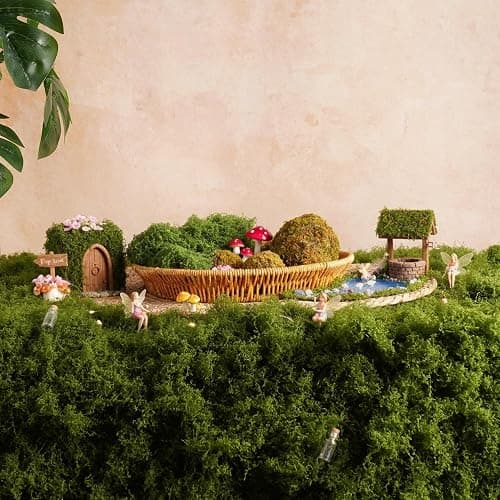 USMOLA Fake Moss Mat, Artificial Moss Table Runner for Wedding Decor Table Centerpieces Fairy Garden Crafts Indoor Green Faux Grass Wall Decor (Green: 39 x 39Inch / 100 x 100cm) thumbnail 4