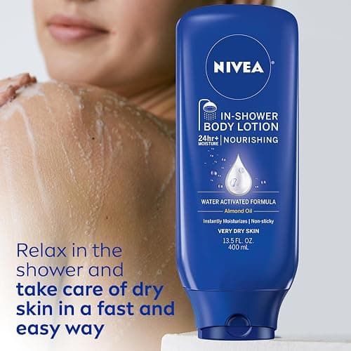 NIVEA Nourishing In Shower Lotion, Body Lotion for Dry Skin, 13.5 Fl Oz Bottle thumbnail 7