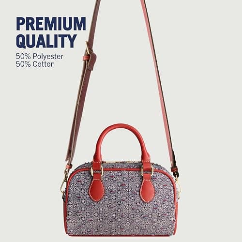 True Religion Satchel Bag, Women's Mini Tile Denim Purse Shoulder Handbag, Navy thumbnail 5