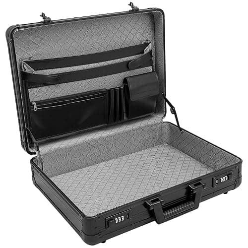 anndora Aktenkoffer Alu schwarz Attaché Koffer DIN A4 | Mit Zahlenschloss, Abschließbar, abwaschbar thumbnail 5