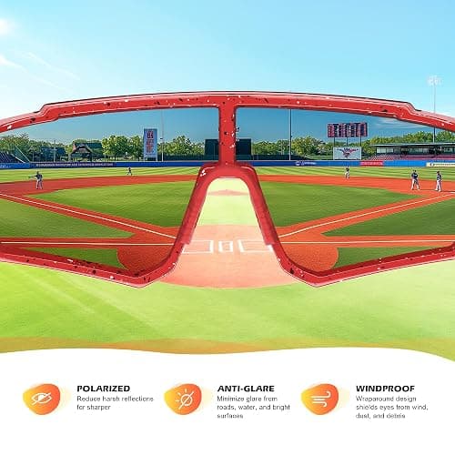 Fanshen Youth Baseball Sunglasses for Kids - Polarized Sunglasses Softball Cycling for Boys Girls Ages 3-12 UV Protection thumbnail 7
