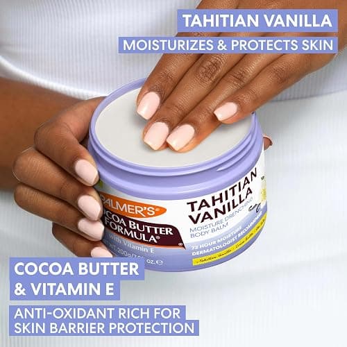 Palmers Cocoa Butter Formula, Tahitian Vanilla Moisture Drenching Body Balm (7.25 oz), Warm Vanilla Body Moisturizer for Dry Skin, Softens & Nourishes, 72-Hour Moisture, Dermatologist Approved thumbnail 4