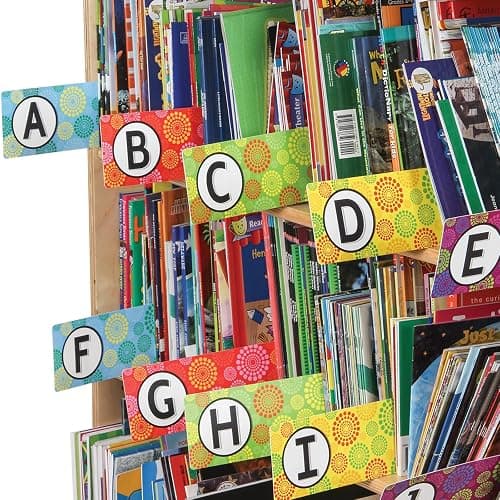 Really Good Stuff Classroom Library Alphabet Book Dividers | 26 Assorted Color Dividers, Teacher Supplies for Classroom Book Organization and Bookshelf Markers - Image 1