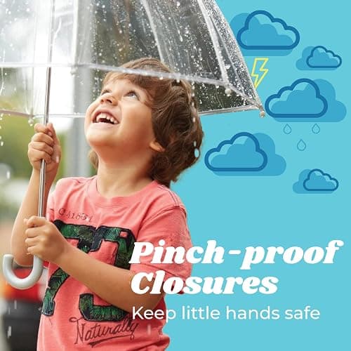 totes Kids Clear Bubble Umbrella with Dome Canopy, Lightweight Design, Wind and Rain Protection Umbrella, Rainbow, Kids - 38" Canopy thumbnail 3