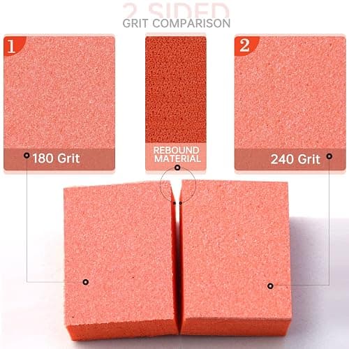 Maryton Mini Nail Buffer Blocks - 180/240 Grit Professional Salon Orange Buffers - Buff Nails Prior to Application of Gel Polish, Acrylic, 50 Count thumbnail 2
