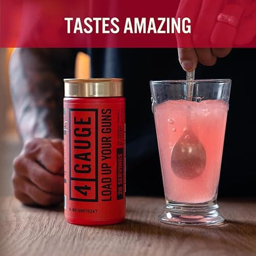 4 Gauge Natural Preworkout Without The Jitters | 30 Servings | Nitric Oxide Booster | L-Citrullline, L-Carnitine, Creatine | No Artificial Ingredients | Frozen Lemonade thumbnail 2