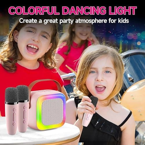 SECULEAD Mini Karaoke Machine for Kids Teen Adults with 2 Wireless Microphones and LED Lights, Bluetooth 5.3 Connectivity, Toys for Party, Home, Gifts for 4 5 6 7 8 9 10 11 12+ Years Girls Boys thumbnail 6