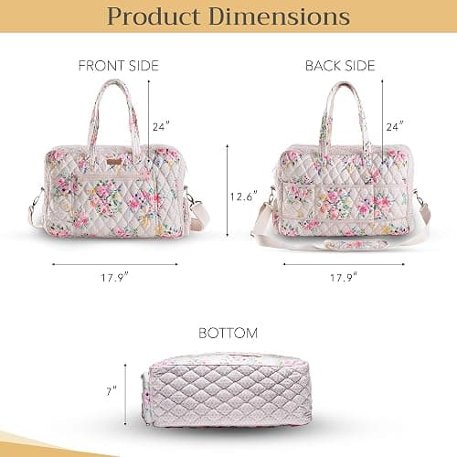 Maison d' Hermine Weekender Bags for Women Cotton Quilted Duffel Overnight Luggage Weekend Bag for Men Gym Gifts Travel thumbnail 5