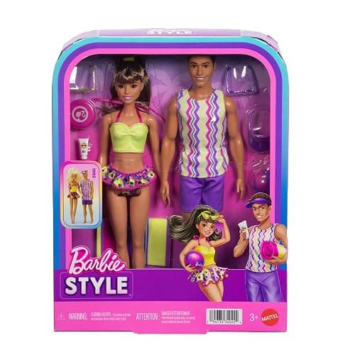 Barbie Style Fashion Dolls Set, Beach Inspired Looks | Includes Beach Style Accessories, 65th Anniversary Ken Doll (Amazon Exclusive) thumbnail 6