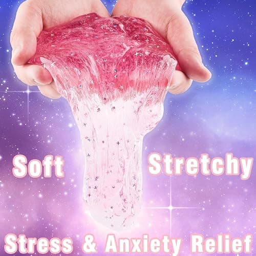 24 Pack Pink Galaxy Slime Party Favors for Girls & Boys, Galaxy Star Slime Cup Bulk, Soft, Wet, Non Sticky, Birthday Gifts, Classroom Rewards for Kids, Goodie Bag Stuffers thumbnail 5