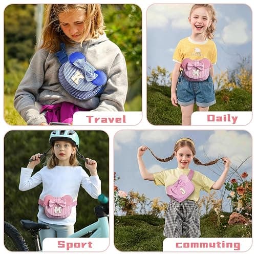 QLOVEA Daughter Gifts - Birthday Gifts for 3 4 5 6 7 8 9 10 11 12 13 Year Old Girls, Initial Fanny Pack Crossbody Bag Belt Bag Purse for Teen Girls Bean Pink B thumbnail 6