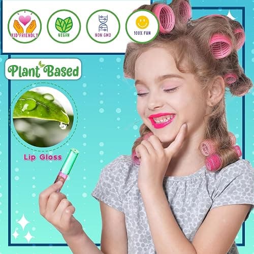 Disney The Little Mermaid 7 Piece Vegan Plant Based Party Favor Lip Gloss Makeup Set for Girls Kids Toddlers, Toys Gift for 3 4 5 6 7 8 9 10 11 12 Years Old Kid thumbnail 2