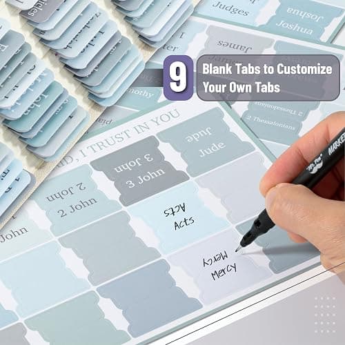 Mr. Pen- Bible Tabs, 75 Tabs, Laminated Bible Tabs for Women and Men, Bible Tabs for Study Bible, Bible Index Tabs, Bible Book Tabs, Bible Labels Tabs, Mr Pen Bible Tabs thumbnail 3