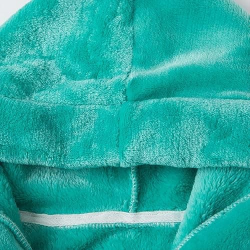 Kids Flannel Bathrobe Boys Solid Fluffy Robe Hoodie Dressing Gown with Pocket and Belt Girls Winter Warm Robes Soft Comfy Indoor Nightwear thumbnail 5