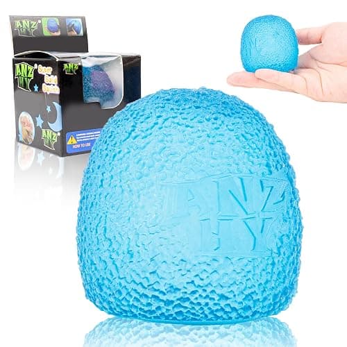 Squishy Stress Balls - Sensory Toys for Kids with Unique Needs - Fosters Creativity, Focus, and Fun - Great for Classrooms, Home, and Playtime (Blue Ellipsoid) - Image 1