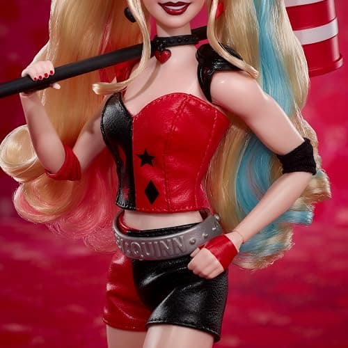 Barbie Signature Harley Quinn Collector Doll with Posable Body, Iconic Outfit, and Mallet Accessory, DC Batman 85th Anniversary Collectible thumbnail 4