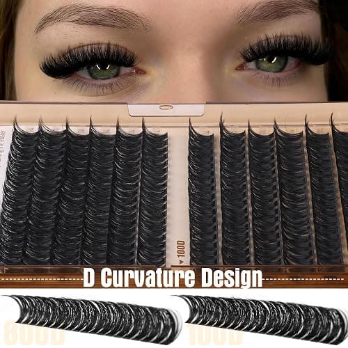 Geeneiya 14MM Volume Lash Clusters Kit DIY Lash Extension Kit D Curl Eyelash Extensions with Waterproof Lash Bond and Seal Waterproof Tweezers, Only 14MM, 80D+100D thumbnail 3