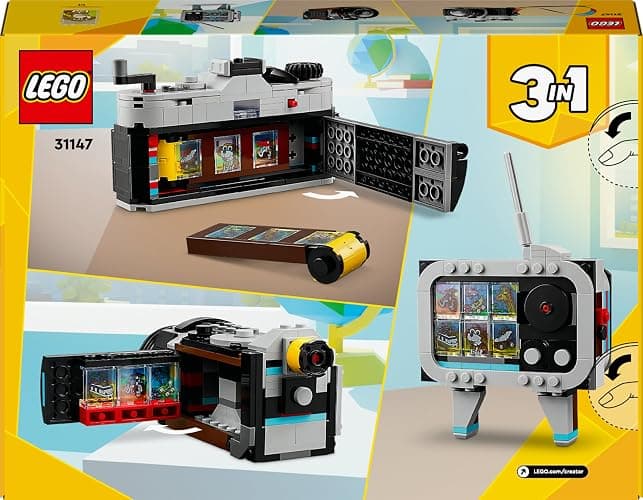 LEGO Creator 3in1 Retro Camera Toy to Video Camera to TV Set, Kids' Desk Decoration or Bedroom Accessories, Photography Gifts for Girls and Boys Aged 8 Plus Years Old Who Enjoy Creative Play 31147 thumbnail 10