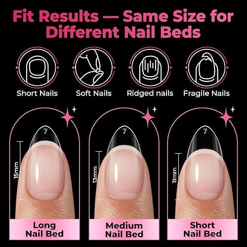 UNA GELLA Short Almond Nail Tips 450PCS Fake Acrylic Nail Tips | 15 Sizes Soft Pre-shape Press On Nails Almond Full Cover Nails Extension Home DIY Salon thumbnail 6