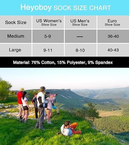 Heyoboy Womens Ankle Anti-blister Thick Cushioned Wicking Odor Resist Athletic Running Socks 5 Pairs thumbnail 7