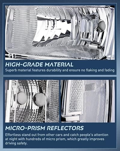 Nilight Headlight Assembly Compatible for 2007 2008-2013 GMC Sierra 1500 2008-2014 GMC Sierra 2500 HD 3500 HD Chrome Housing Clear Corner Clear Lens, Headlights Assembly Replacement thumbnail 4