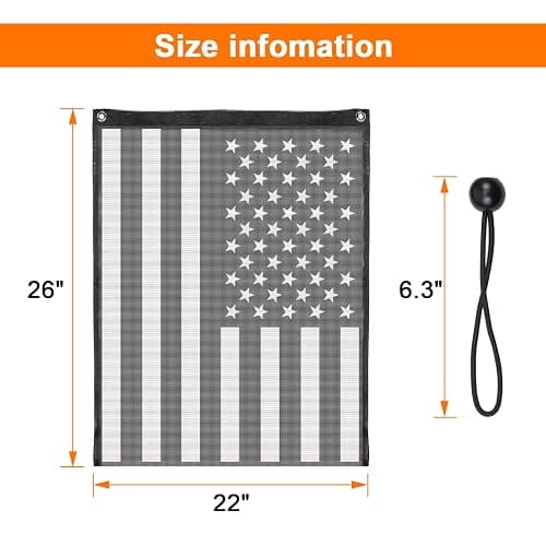 Telimocy UTV ATV Mesh Trash Bag,Universal UTV Trash Storage Sack Compatible With Polaris RZR,Can-Am,CFmoto,Teryx,Kawasaki,Golf Cart,Arctic Cat (American Flag) thumbnail 2