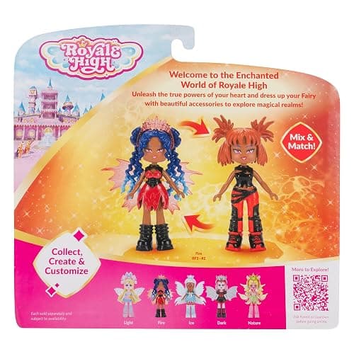 Royale High 3” Fire Fairy Fashion Doll - 1 Figure with 9 Fashion Accessories - Virtual Item Code Included - Series 1 - Ages 5+ thumbnail 4