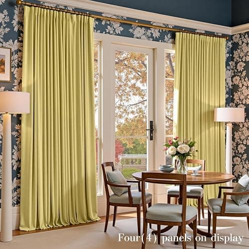 Lazzzy Light Green Velvet Curtains 96 Inches Long Thermal Insulated Drapes for Bedroom Living Room Darkening Window Treatments Rod Pocket 2 Panels, Citron thumbnail 6