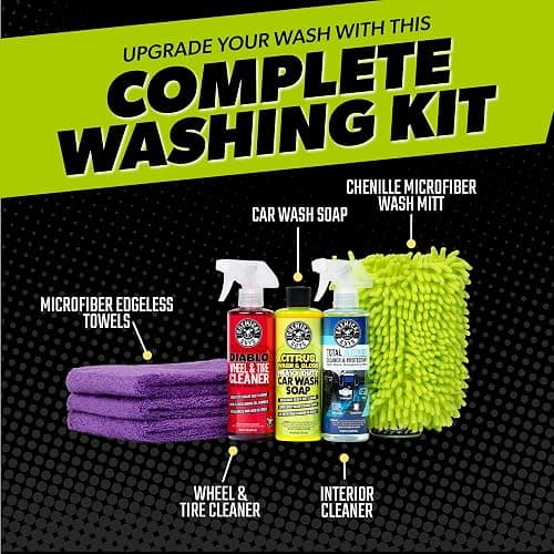 Chemical Guys Clean and Shine Car Wash Starter Kit - 7-Piece Set with 3 x 16 oz Car Detailing Chemicals, Safe for Cars, Trucks, SUVs, Motorcycles, Jeeps, RVs, and More thumbnail 3